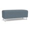 Lesro Siena Lounge Reception Loveseat Bench, Brushed Steel, RF Serene Upholstery SN6001 - alternate 1